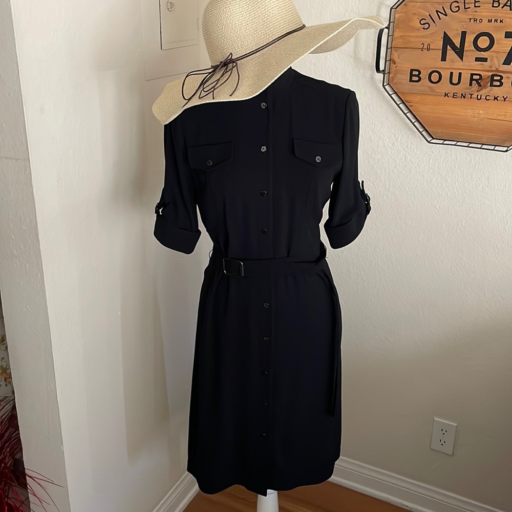 Tahari by Arthur S. Levine Black Dress Knee-Length